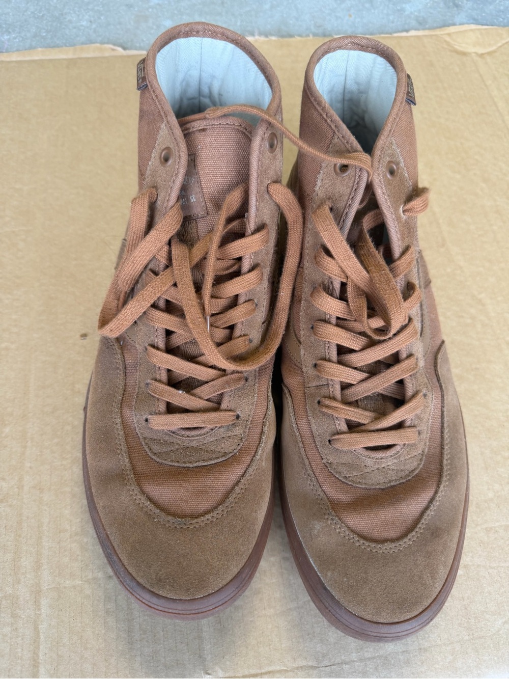 Vans Men's Brown High-Top Canvas & Suede Sneakers
